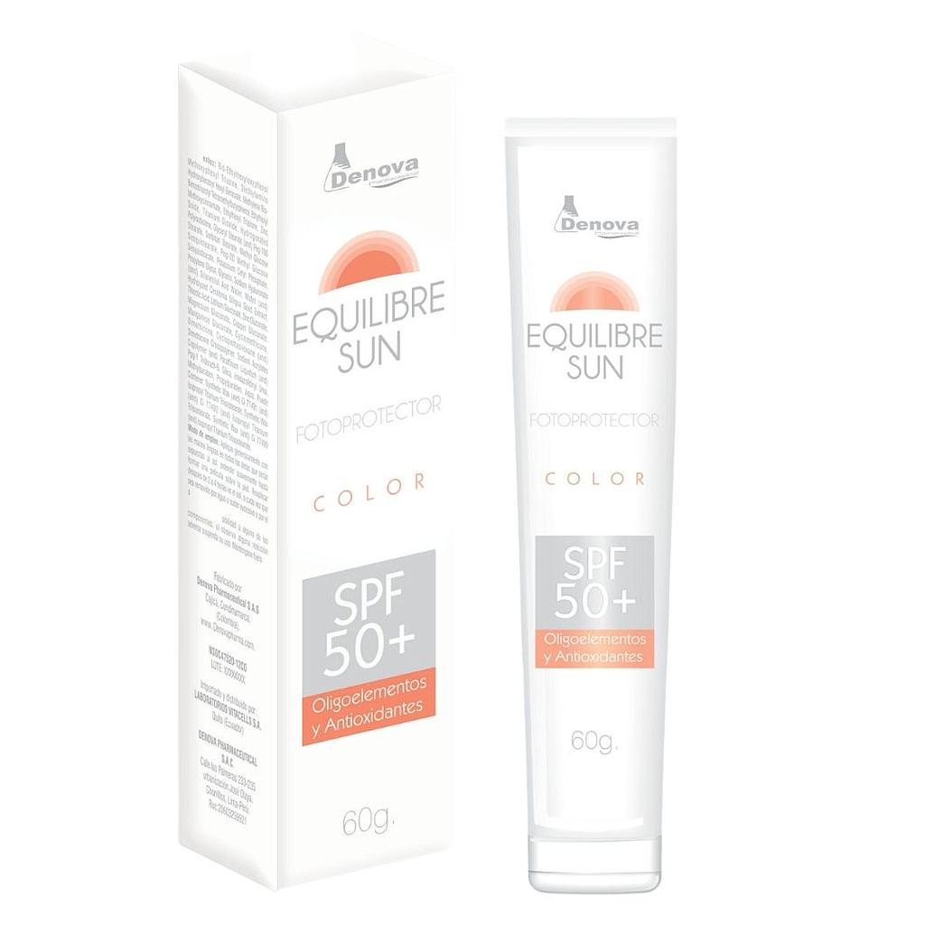 Equilibre Sun / Fotoprotector 50+ con Oligoelementos y Antioxidantes - Color